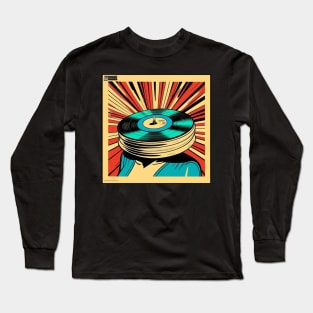 Vinyl Record Head Long Sleeve T-Shirt